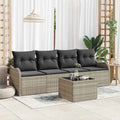 Gartensofa-set Hellgrau Poly-Rattan