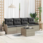 Gartensofa-set Hellgrau Poly-Rattan