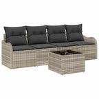 Gartensofa-set Hellgrau Poly-Rattan