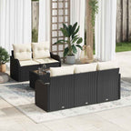 Gartensofa-set Schwarz Poly-Rattan