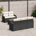 Gartensofa-set Schwarz Poly-Rattan