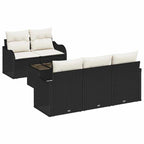 Gartensofa-set Schwarz Poly-Rattan