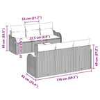 Gartensofa-set Schwarz 55 x 55 x 37 cm Poly-Rattan