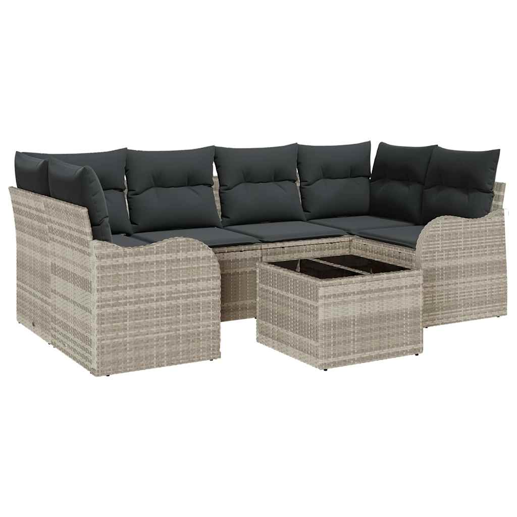 Gartensofa-set Hellgrau 55 x 55 x 37 cm Poly-Rattan