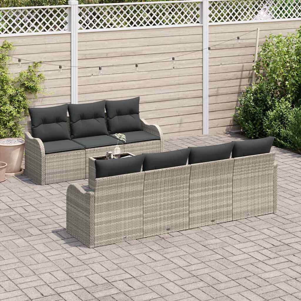 Gartensofa-set Hellgrau 55 x 55 x 37 cm Poly-Rattan