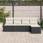 Gartensofa-set Schwarz Poly-Rattan