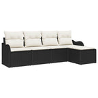 Gartensofa-set Schwarz Poly-Rattan