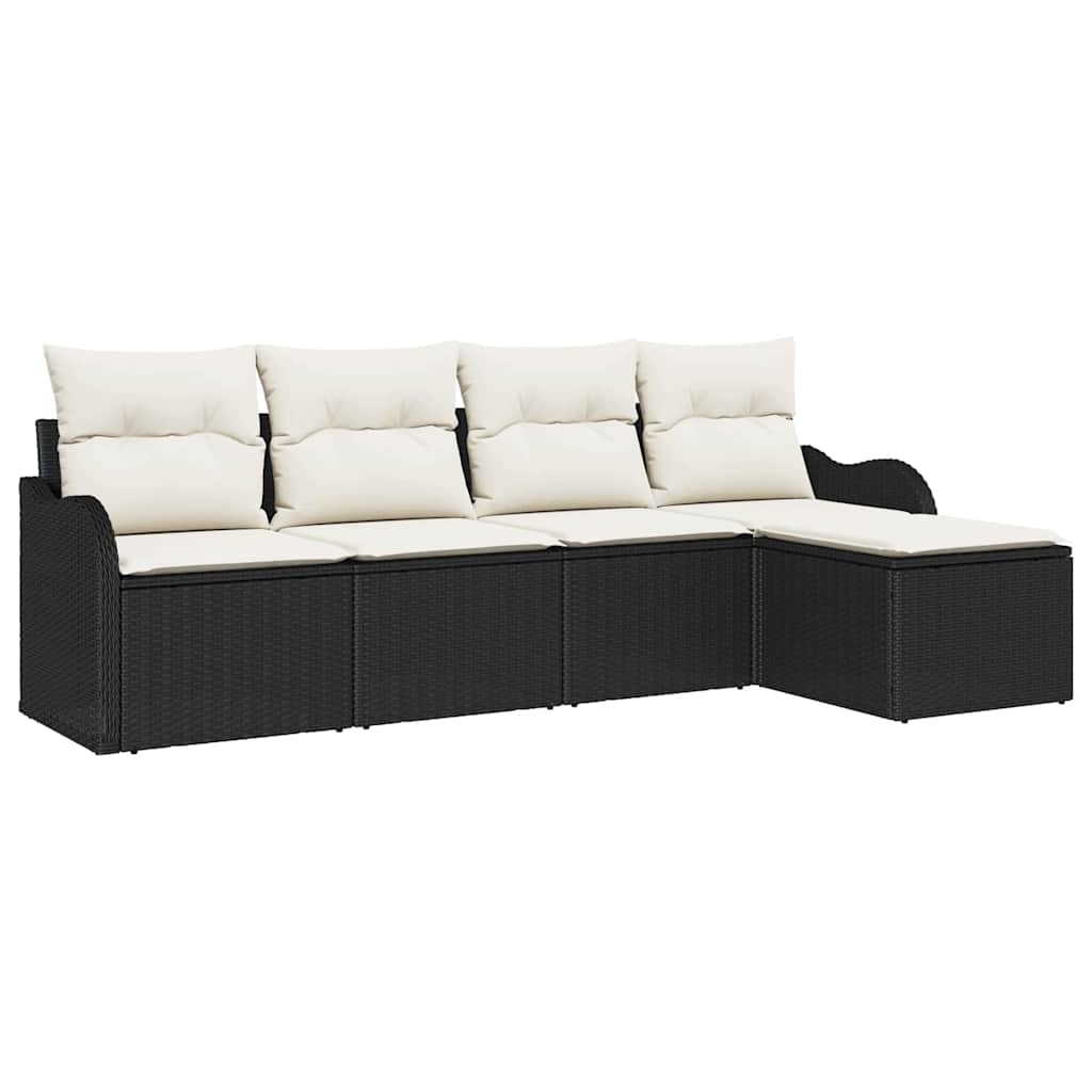Gartensofa-set Schwarz Poly-Rattan