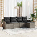 Gartensofa-set Grau Poly-Rattan