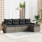 Gartensofa-set Grau Poly-Rattan