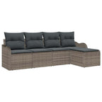 Gartensofa-set Grau Poly-Rattan