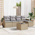 Gartensofa-set Beige Poly-Rattan
