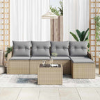 Gartensofa-set Beige Poly-Rattan