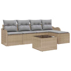 Gartensofa-set Beige Poly-Rattan