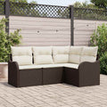 Gartensofa-set Braun Poly-Rattan