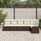 Gartensofa-set 6 pcs Braun Poly-Rattan