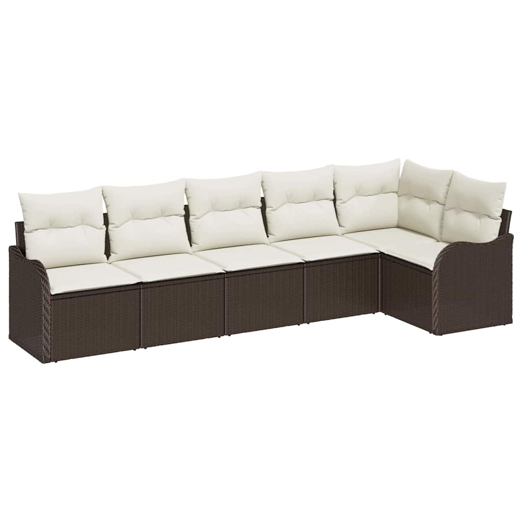 Gartensofa-set 6 pcs Braun Poly-Rattan