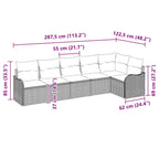 Gartensofa-set 6 pcs Braun Poly-Rattan