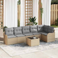Gartensofa-set 7 pcs Beige Poly-Rattan
