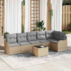 Gartensofa-set 7 pcs Beige Poly-Rattan