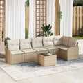 Gartensofa-set 7 pcs Beige Poly-Rattan