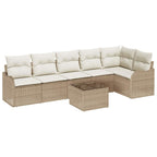 Gartensofa-set 7 pcs Beige Poly-Rattan
