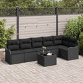 Gartensofa-set 7 pcs Schwarz Poly-Rattan