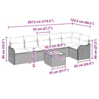 Gartensofa-set 7 pcs Schwarz Poly-Rattan