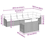 Gartensofa-set 8 pcs Schwarz Poly-Rattan