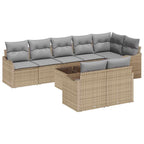 Gartensofa-set 9 pcs Beige Poly-Rattan