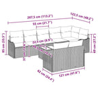 Gartensofa-set 9 pcs Beige Poly-Rattan