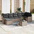 Gartensofa-set 8 pcs Grau Poly-Rattan