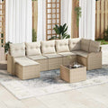 Gartensofa-set Beige Poly-Rattan