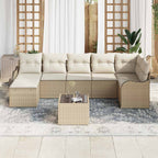 Gartensofa-set Beige Poly-Rattan