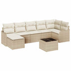 Gartensofa-set Beige Poly-Rattan