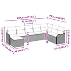 Gartensofa-set 8 pcs Grau Poly-Rattan