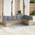 Gartensofa-set 8 pcs Beige Poly-Rattan