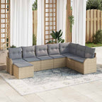 Gartensofa-set 8 pcs Beige Poly-Rattan