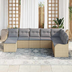 Gartensofa-set 8 pcs Beige Poly-Rattan