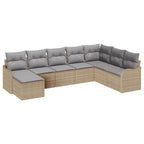 Gartensofa-set 8 pcs Beige Poly-Rattan