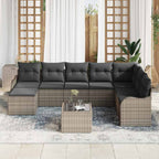 Gartensofa-set Grau Poly-Rattan