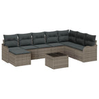 Gartensofa-set Grau Poly-Rattan