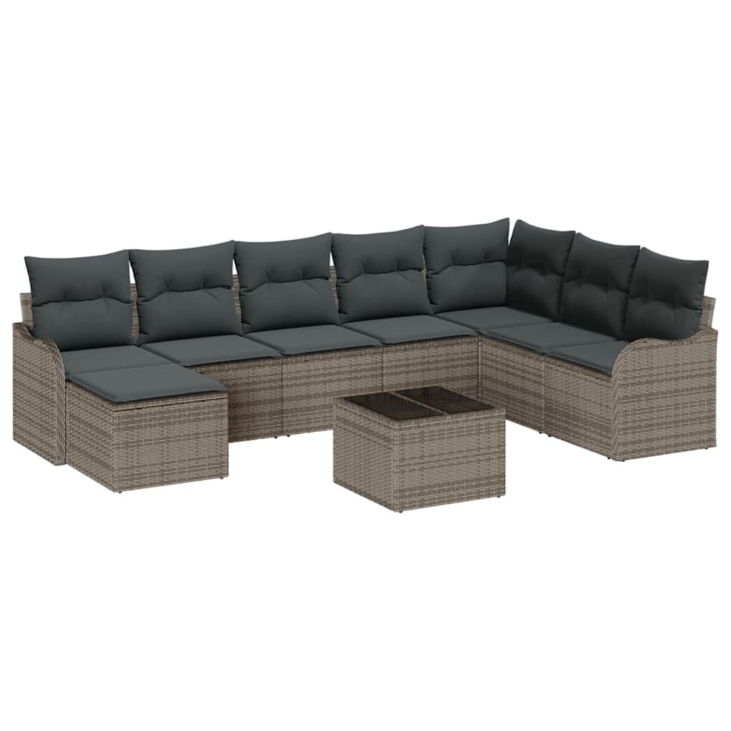 Gartensofa-set Grau Poly-Rattan