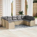 Gartensofa-set Beige Poly-Rattan