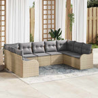 Gartensofa-set Beige Poly-Rattan