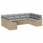 Gartensofa-set Beige Poly-Rattan