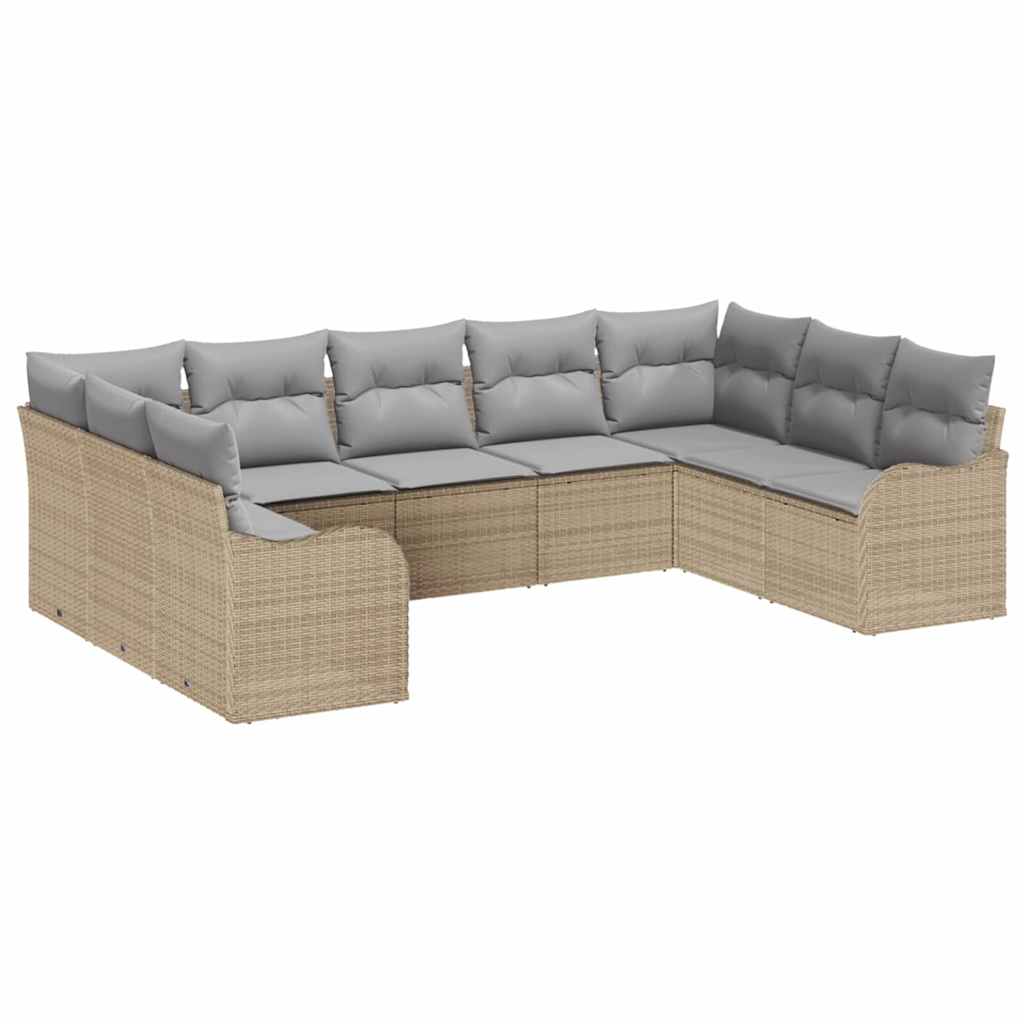 Gartensofa-set Beige Poly-Rattan