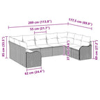 Gartensofa-set Beige Poly-Rattan