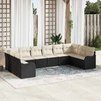 Gartensofa-set Schwarz 344 x 177,5 x 85 cm Poly-Rattan