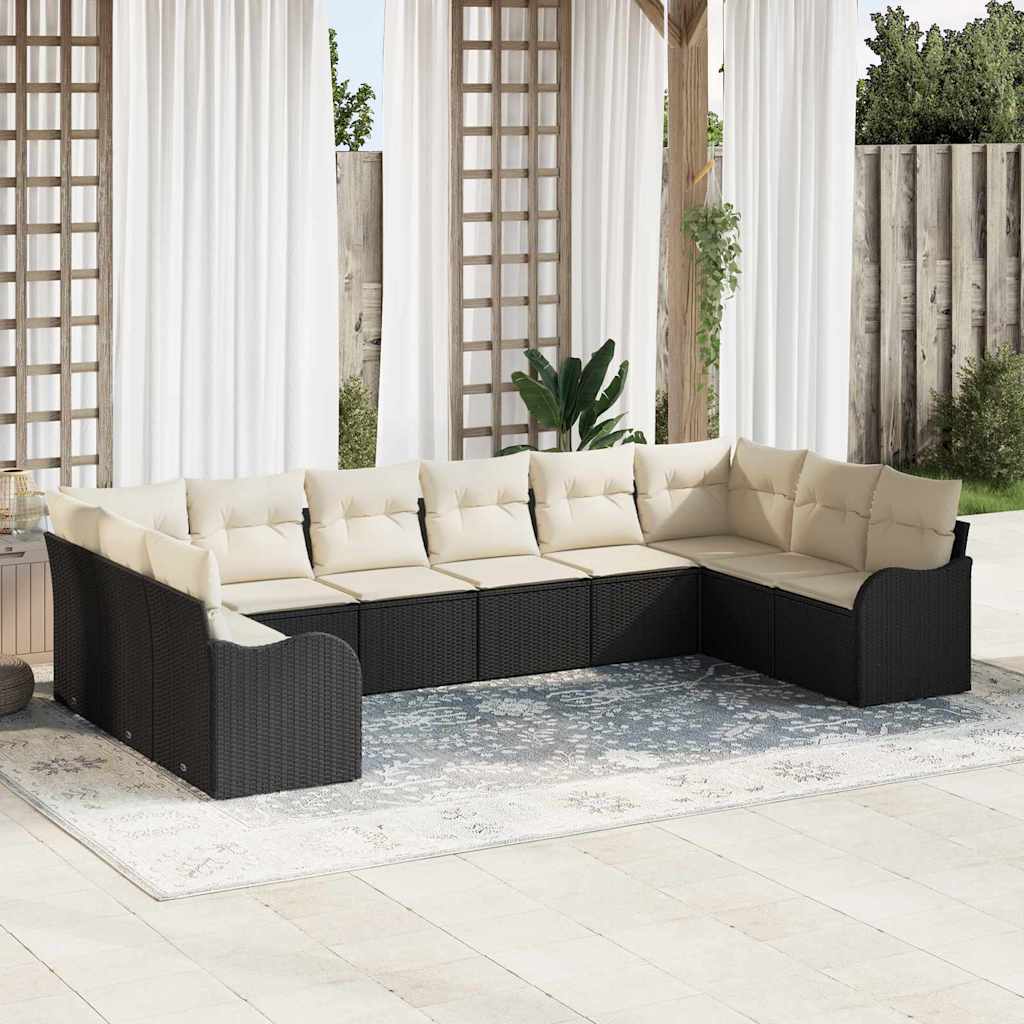 Gartensofa-set Schwarz 344 x 177,5 x 85 cm Poly-Rattan